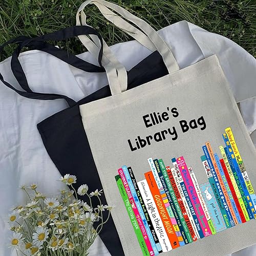 Miniatura 7 de Personalized Library Tote Bag - Custom Name Book Bag, Reading Canvas Tote Bag, Bookworm Cotton Tote Bag