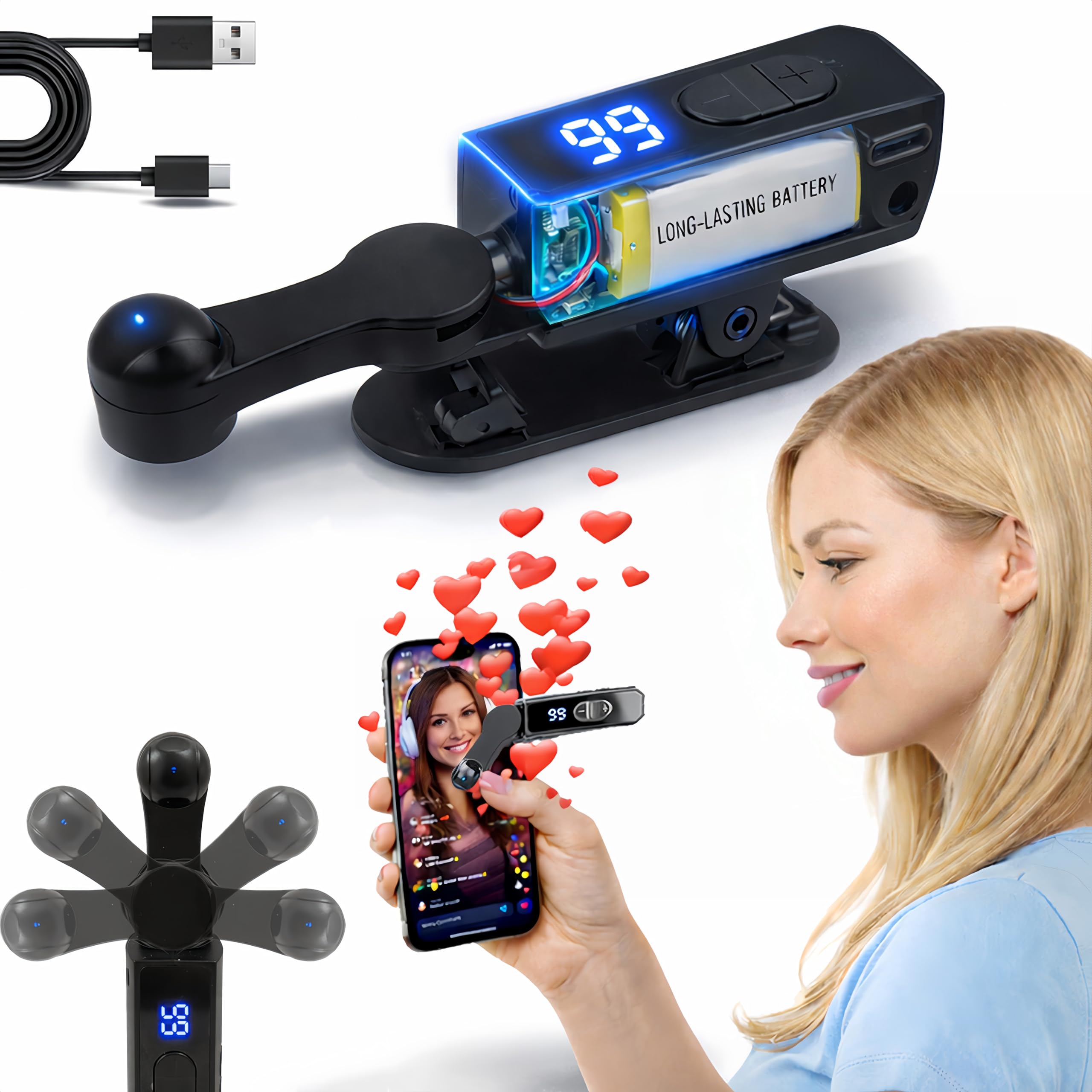 Photo 1 of 2026 Auto Clicker Tapper for Tiktok iPhone, 107 Adjustable Speed, Wireless Rechargeable Phone Tapper for TikTok/Live Stream Likes, Games, Repetitive Task, Limited-Time Event & Long Tasks