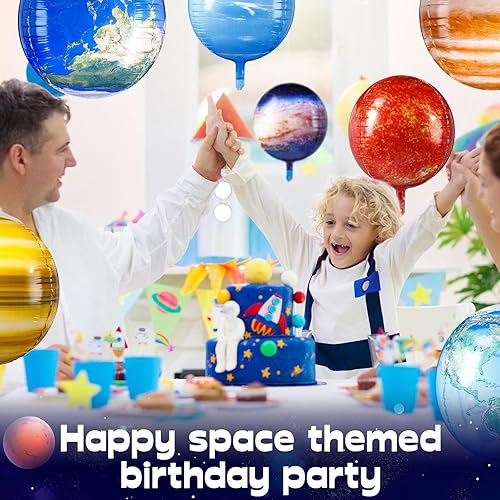Miniatura 6 de 12 globos espaciales de 22 pulgadas, globos grandes de planeta de galaxia 4D, globo de mapa del mundo, globos inflables de la Tierra, espacio