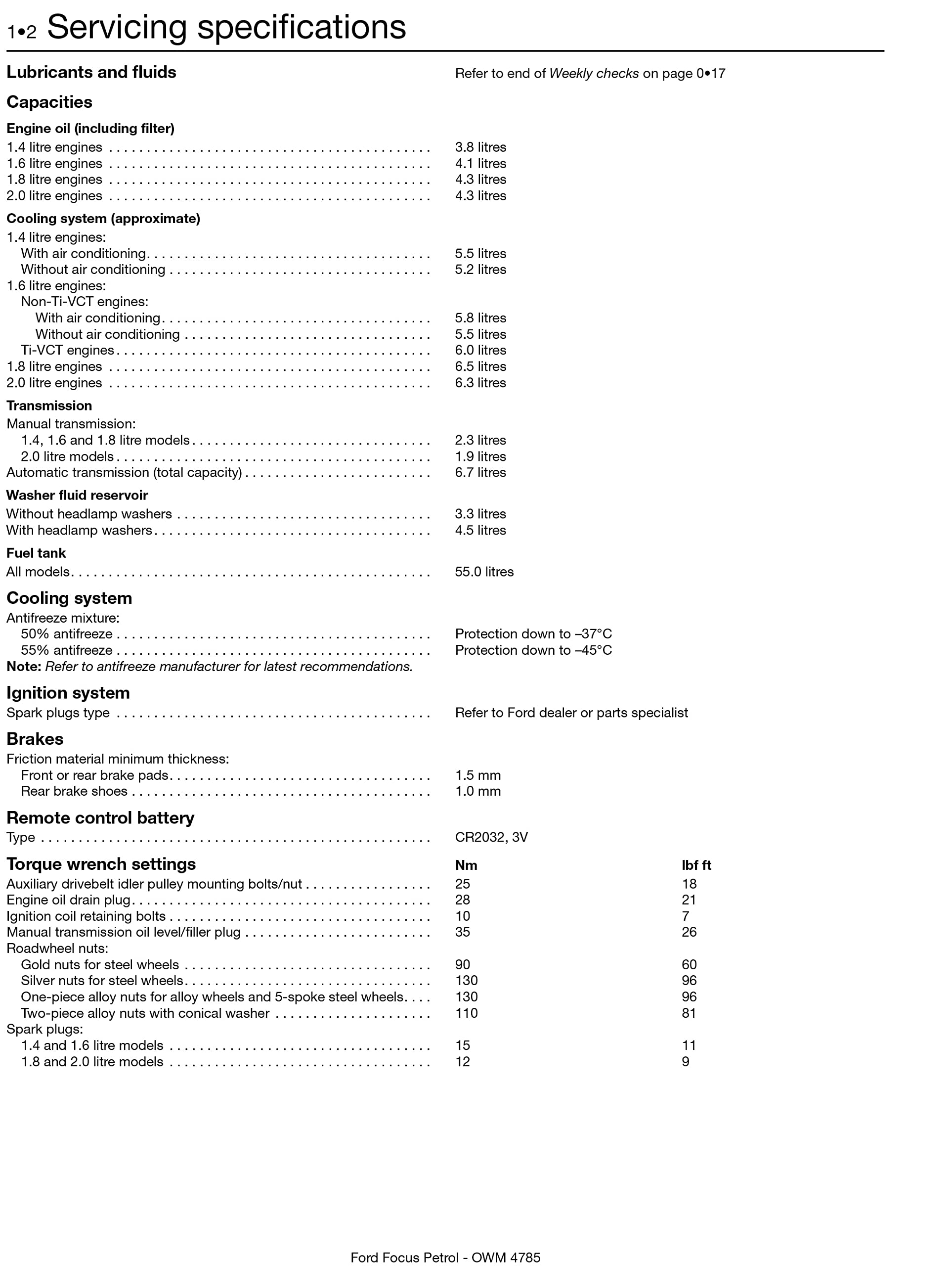 Ford Focus Petrol (05 - 11) 54 to 61 Haynes Repair Manual