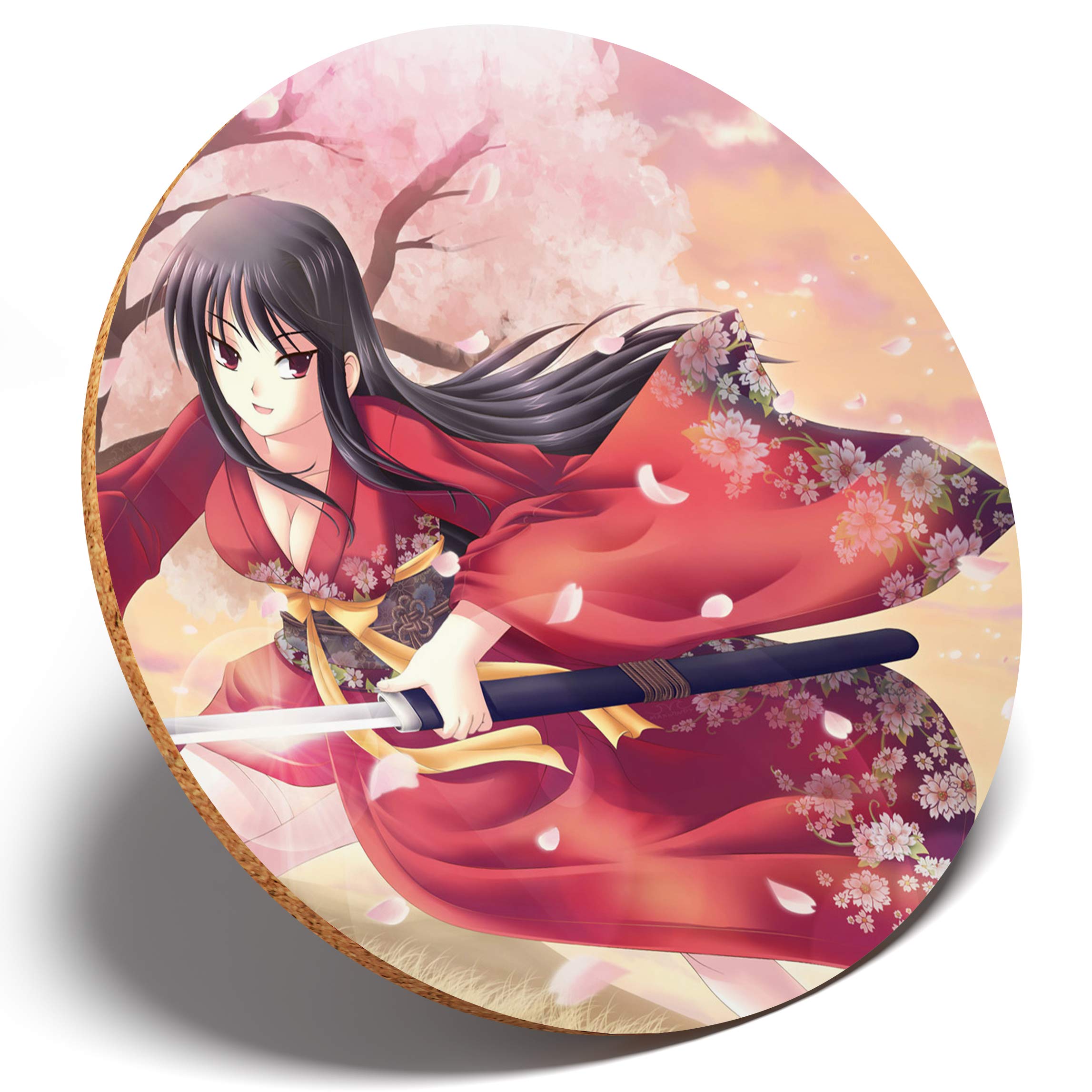Destination Vinyl ltd, Set di 2 sottobicchieri Rotondi con – Samurai