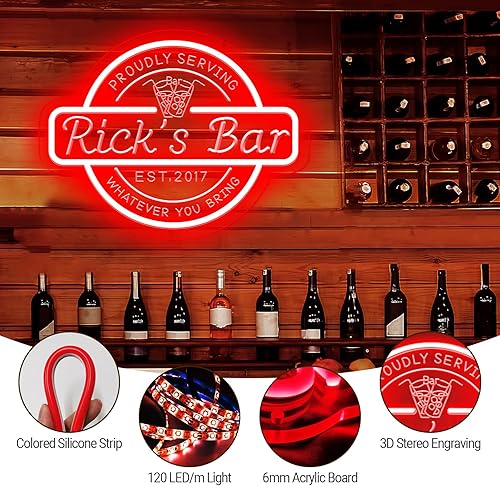 Miniatura 5 de Letrero de neón de barra personalizado para el hogar, bar, cueva de hombre, letreros de barra personalizados con luces LED de neón para hombres,