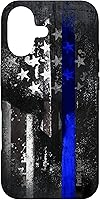Vista 1 de Trump Police USA Flag Skull Thin Blue Line Support Case for iPhone 17