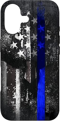 Trump Police USA Flag Skull Thin Blue Line Support Case for iPhone 17