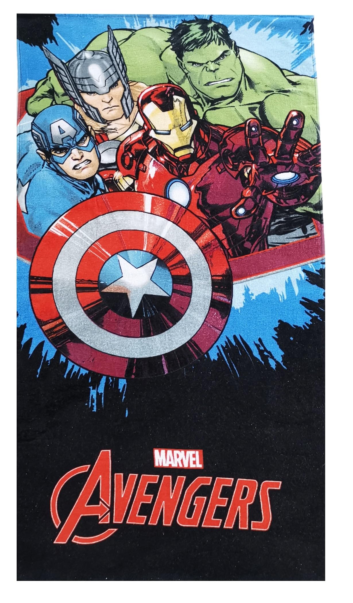 Theonoi Children's Hand Towel Bath Towel Beach Towel Shower Towel for Girls and Boys 100% Cotton 70 x 140 cm (Avengers)