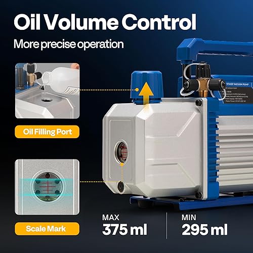 Miniatura 4 de VIVOHOME Bomba de vacío HVAC de una etapa de 110 V 13 HP 4.5CFM y kit de manómetro de CA de 4 vías con kit de descarga de CA con pistola de lavado