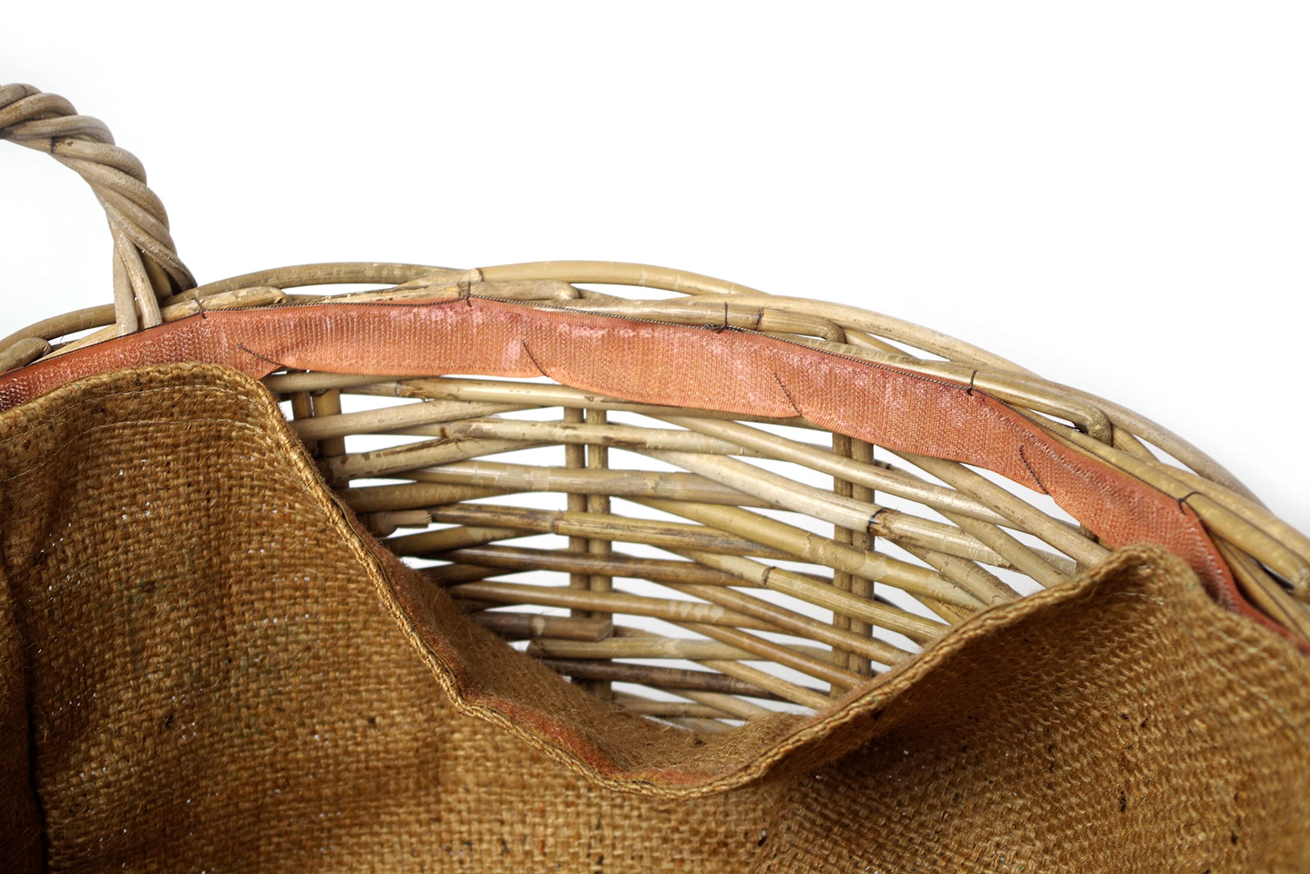 Kobolo Holztrage Holzkorb für Kaminholz Kaminholzkorb rund Rattan Grau