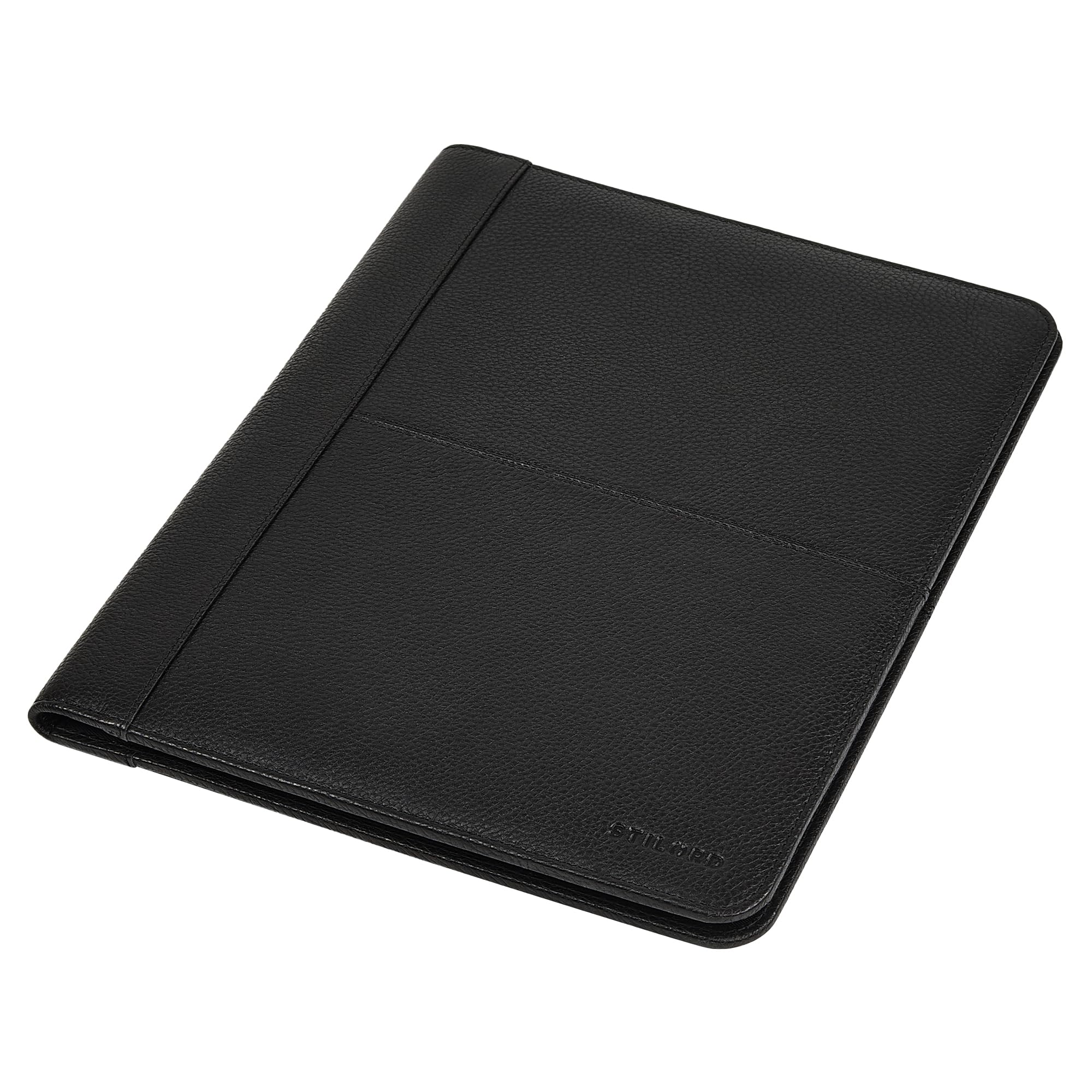 STILORD Emery Conférencier Cuir A4 Porte-Documents avec 9 Emplacements Cartes Pochette Grande Organisateur Professionnelle Bureau Réunion Travail Couleur:Noir