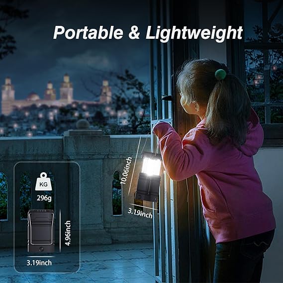 3000mAh Large Capacity Hand Crank Solar Camping Lantern for Emergency | Portable Ultra Bright LED Torch, 23-26 Hours Running Time, USB Charger, Electronic Lantern for Outdoor