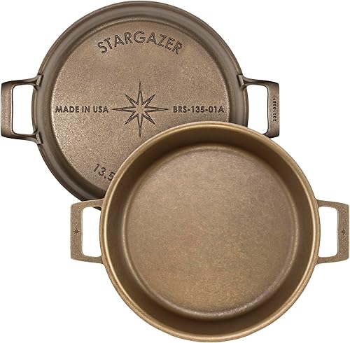 Miniatura 10 de Stargazer Cast Iron Sartén - Fabricado en Estados Unidos, acabado antiadherente sazonado y suave, distribución uniforme del calor, ligero y fácil de