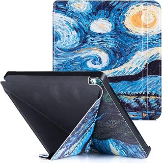 BOZHUORUI Kobo Libra 2 Case (2021 Released, Model N418) - Premium PU Leather Origami Stand Protective Cover with Auto Wake/Sleep (Starry Sky)