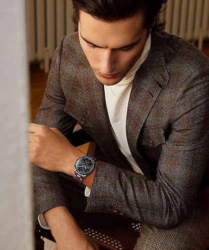 Miniatura 2 de OLEVS Relojes para hombre de oro de 14 quilates con esfera grande de lujo con fecha de día moda para hombre blanconegroazuldorado