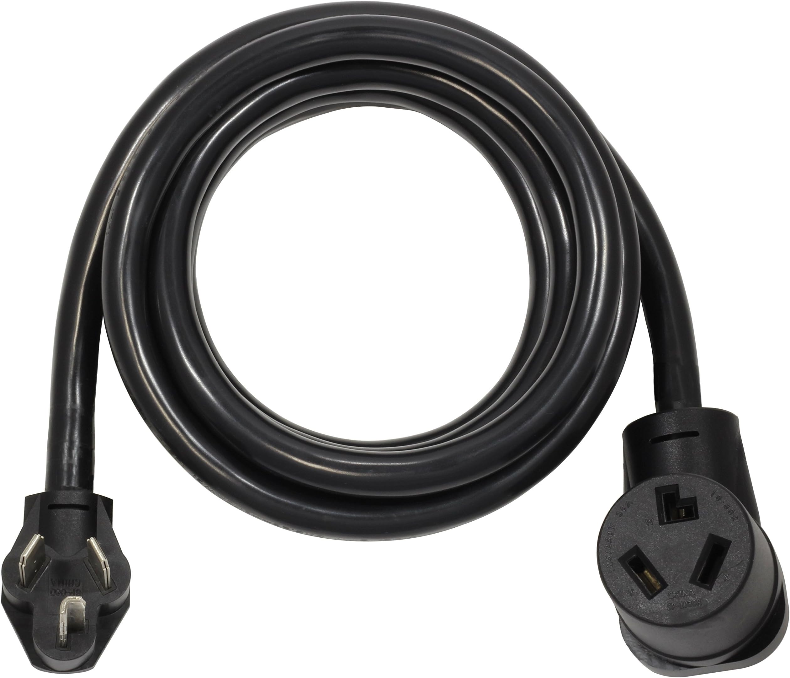AC WORKS 10FT 30Amp 3-Prong Dryer Extension Cord with Anti-Weather Super Heavy Duty Thick Cord