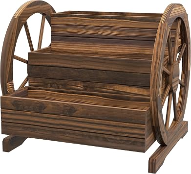 Wooden Planter Box, 3-Tier Raised Garden Bed,25" x 24" x 23"