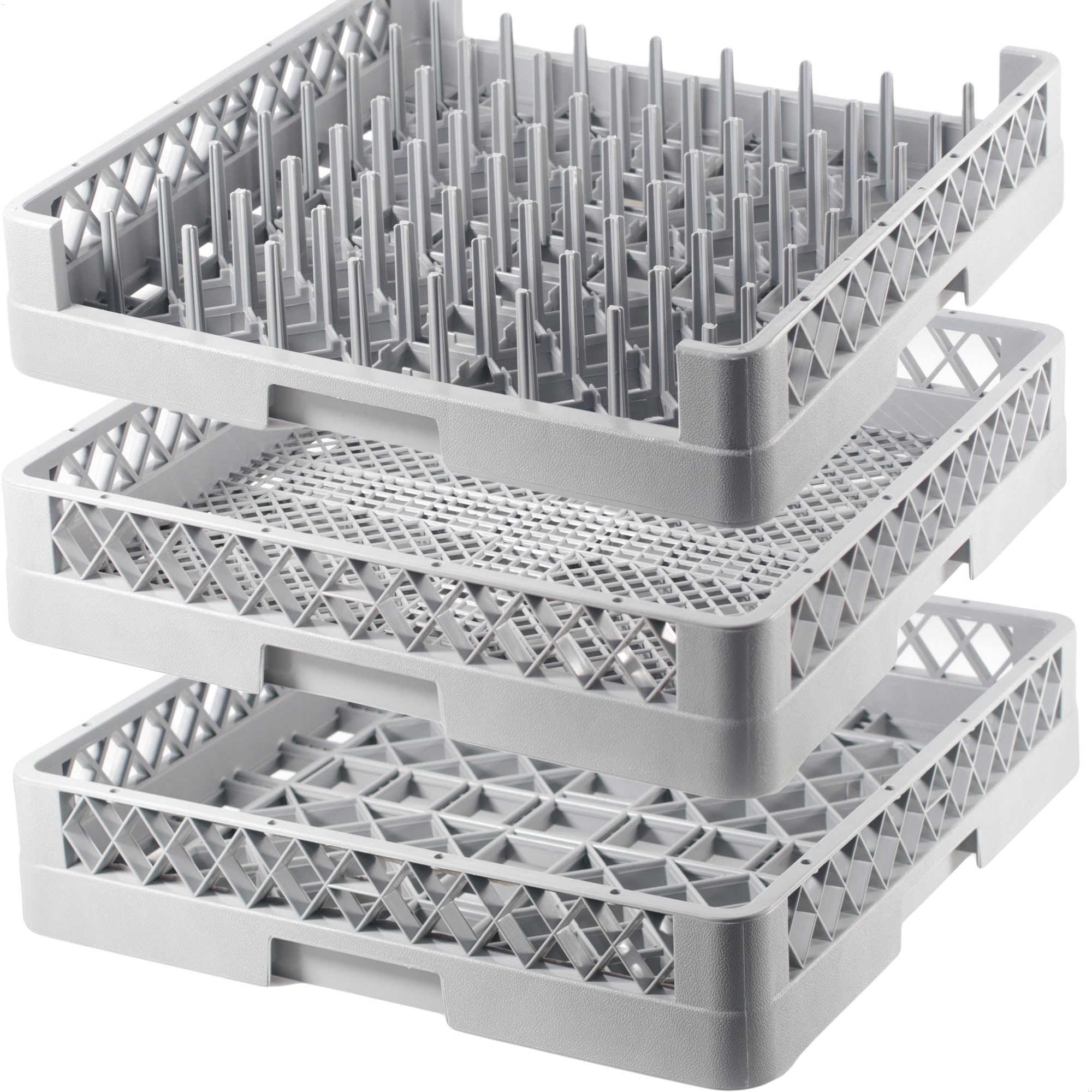 3 Set Spülkörbe Spülkorb für Bestecke Tabletts Gläser Geschirr GN Bleche Tassen mit 64 Finger Korb 50x50 Besteckkorb Spülmaschinenkorb Geschirrspülkorb für gewerbliche Spülmaschinen
