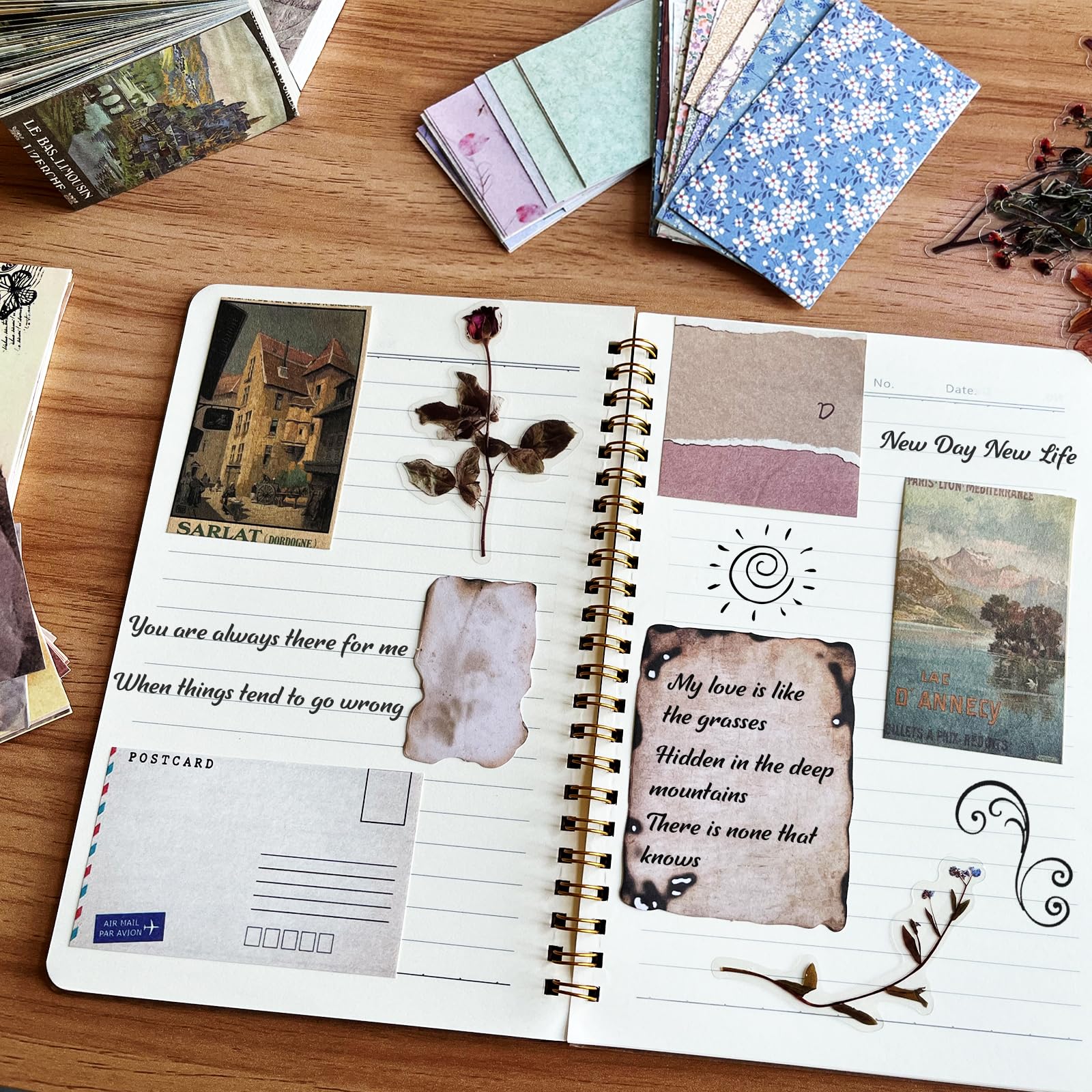 Amazon.com: 565 Pcs Vintage Scrapbook Paper Kit, Scrapbook Paper