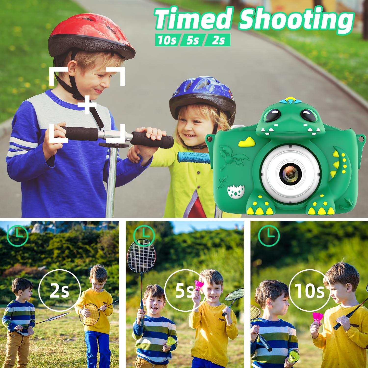 Fotocamere per bambini 2.0 Pollici Fotocamera Digitale 1080P HD Mini Macchina Fotografica Bambino con Carta 64GB Regalo Compleanno di 3-10 Anni Bambino per Ragazza Ragazzo