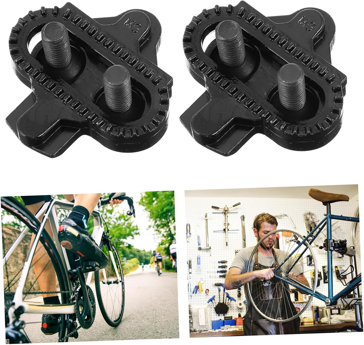 1pair Multi-Directional Bike Cleats Skid Footwear Locks for Road and Mountain Cycling Replacement Cleats for Safe Riding