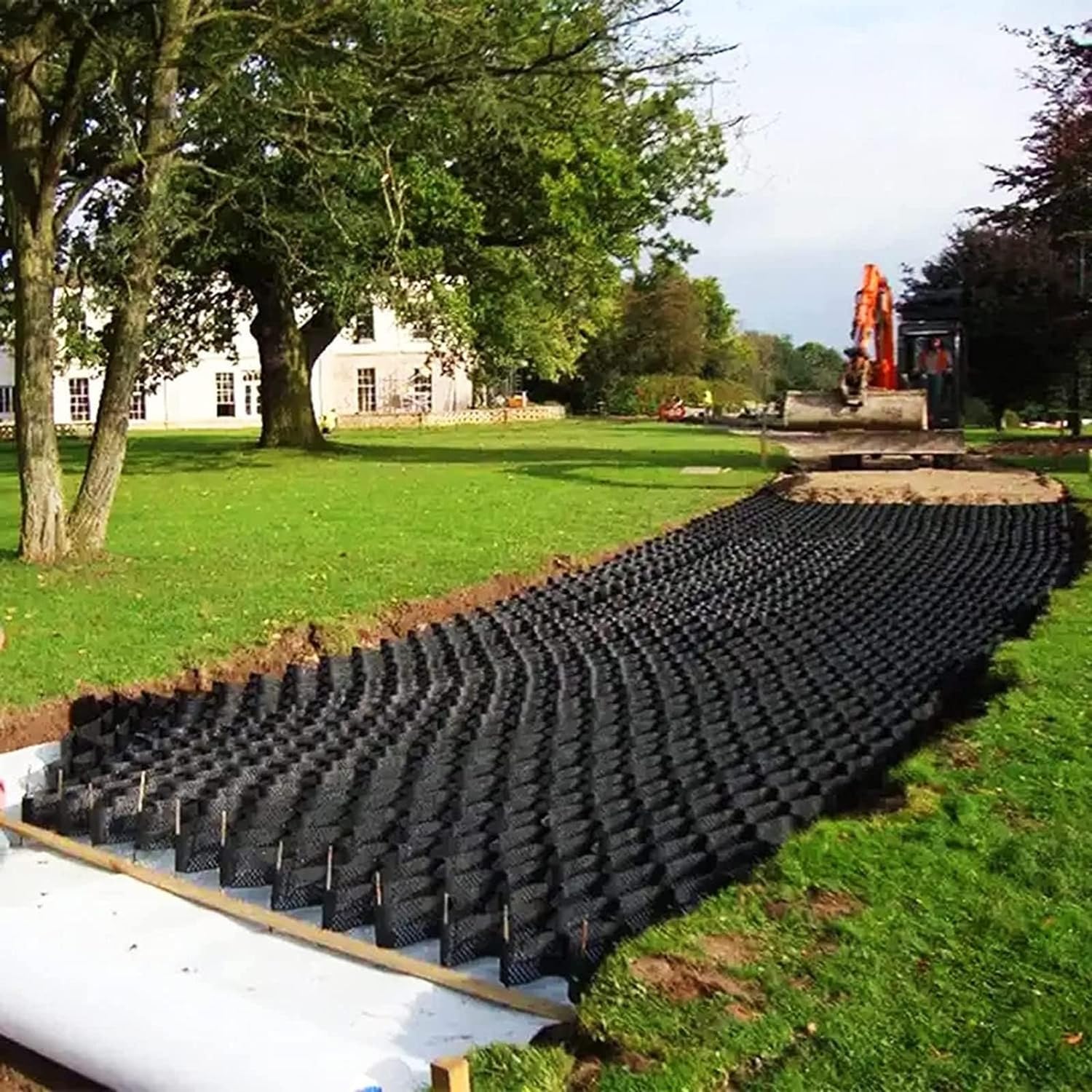 Estabilizador de entrada de geomalla de 2 pulgadas, rejilla de grava plegable resistente para estacionamiento al aire libre, jardín, caminos, rejilla de suelo para una mayor estabilidad y expansión