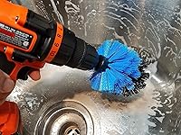 Vista 4 de Paquete de 2 cepillos con taladro cónico para limpiar baños, cocinas, duchas, lechada, detalles automáticos, llantas y más