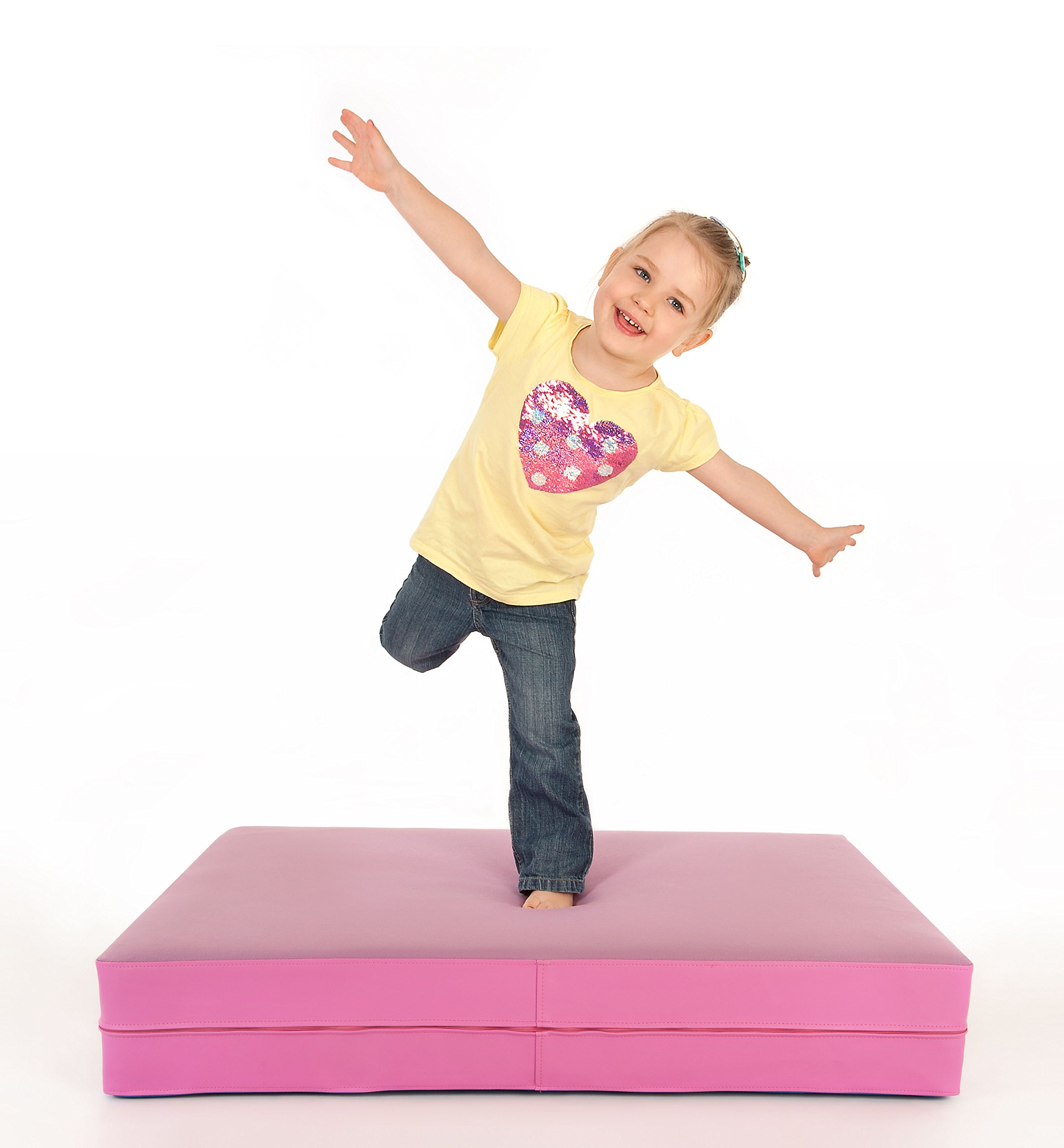 Hüpfmatratze - ab 1 Jahre - Turn Matte für Kinder - Spiel Matratze zum Toben - Hüpfen - Balancieren Lavendel/Pink