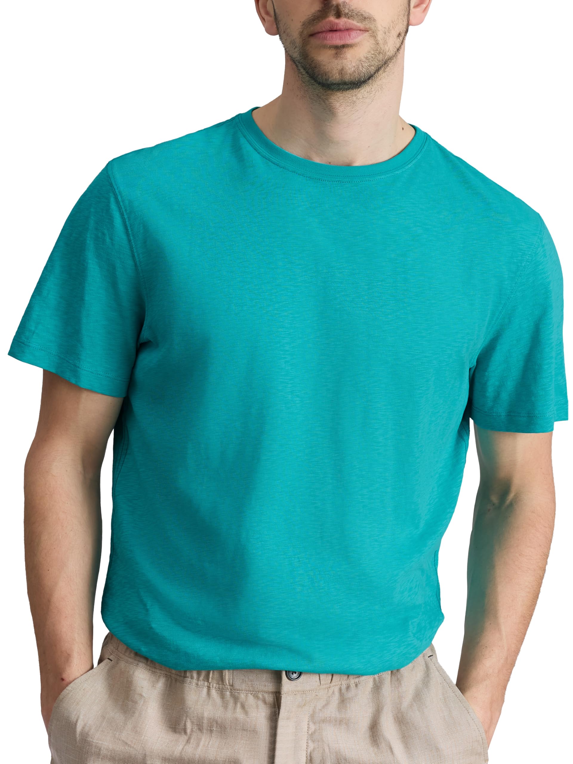 T-shirt vert pour hommes regular fit en coton à manches courtes taille M - 7