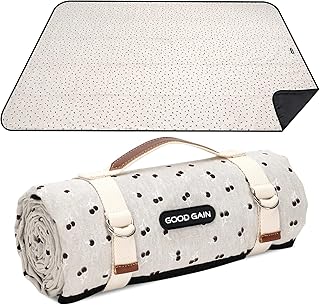 Extra Large Picnic Outdoor Blankets with Carry Strap, Oversized 78"x57" Waterproof & Sand Proof Portable Camping Mat, Outd...