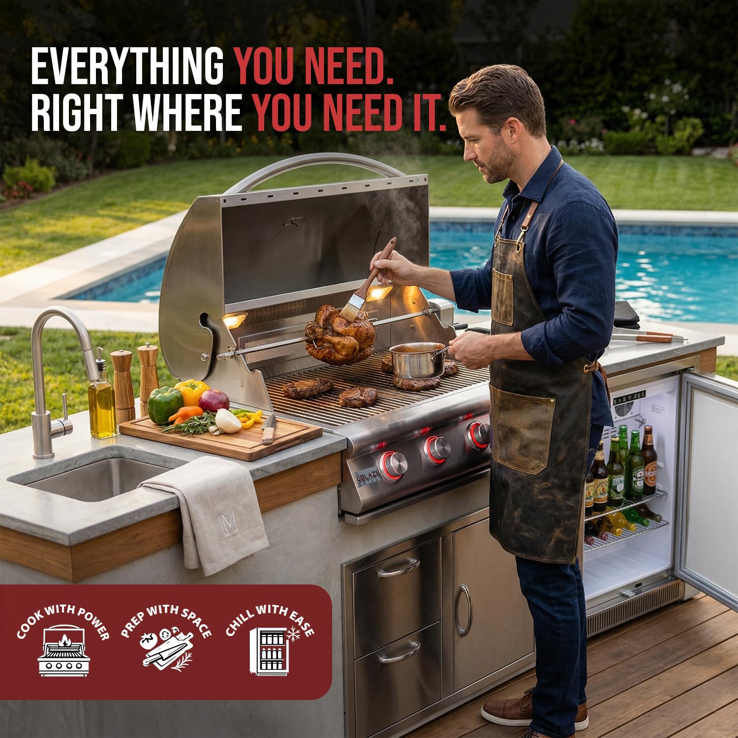 Amazon.com: BLAZE BBQ Outdoor Package 10 of 32” LTE Built-in