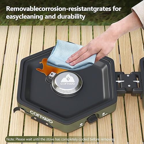 Miniatura 6 de Estufa de camping de propano de 2 quemadores con bolsa de transporte y regulador de presión de estufa de gas, estufa de campamento plegable Camping