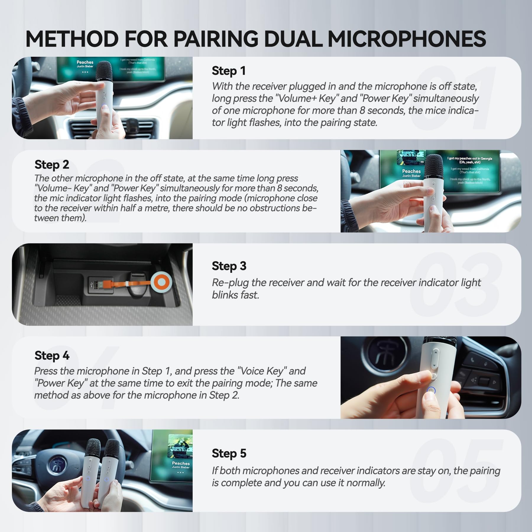 BYD - Microphones sans fil doubles pour karaoké