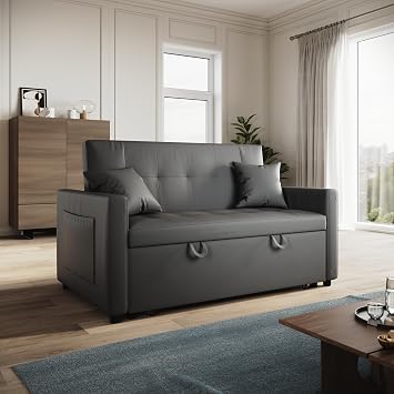 ELEGANT 2 Seater Sofa Bed with Pull Out Sectional, 3-in-1 Convertible Sofa