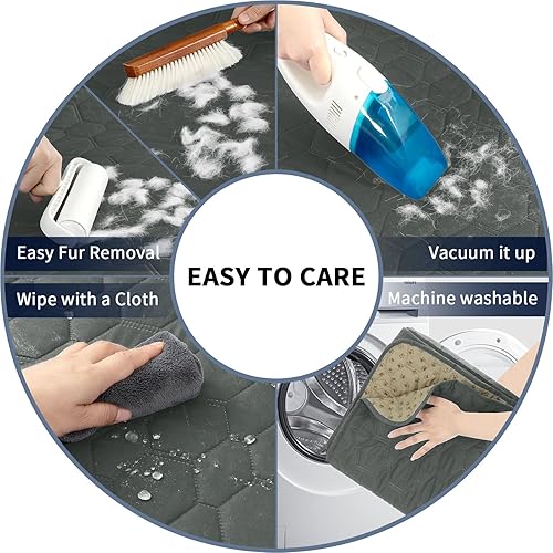 Miniatura 7 de PureFit Funda de cama 100% impermeable y antideslizante para perro, manta lavable para mascotas, resistente a las manchas, funda protectora para