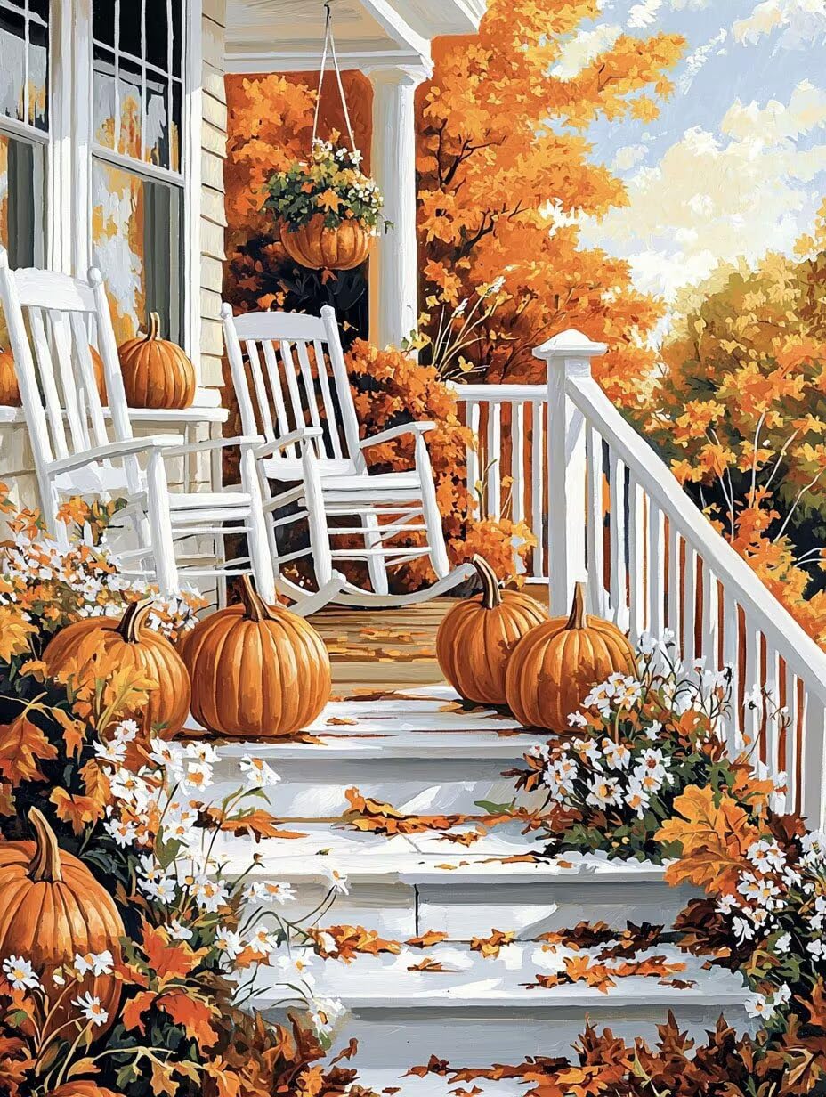 WEISHIWE Herbstkürbis Malen Nach Zahlen Erwachsene Anfänger, 80x100cm c-790 | Handgemalt Ölgemälde Kit für Mädchen Jungen ab 7 8 9 Jahre, Rahmenlos, für die Wanddekoration zu Hause, DIY Acrylmalerei