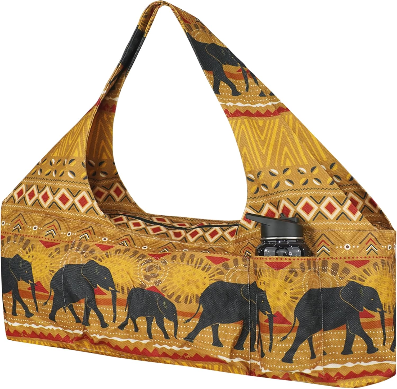 Large Yoga Mat Bag Yoga Bags and Carriers Fits All You Stuff Yoga Tote Bag with Yoga Mat Strap, Elastic Pockets and Zipper Pockets