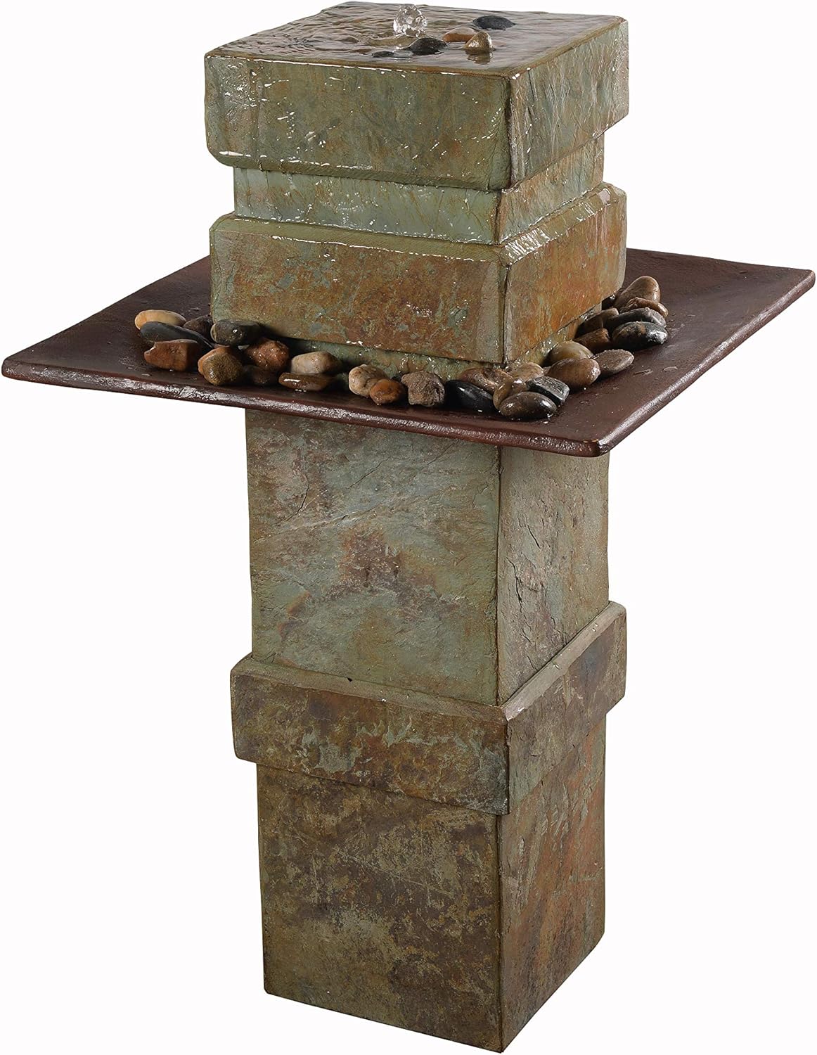 Kenroy Home 51049SL Pilaster Fountains, Natural Slate and Copper Finish : Patio, Lawn & Garden