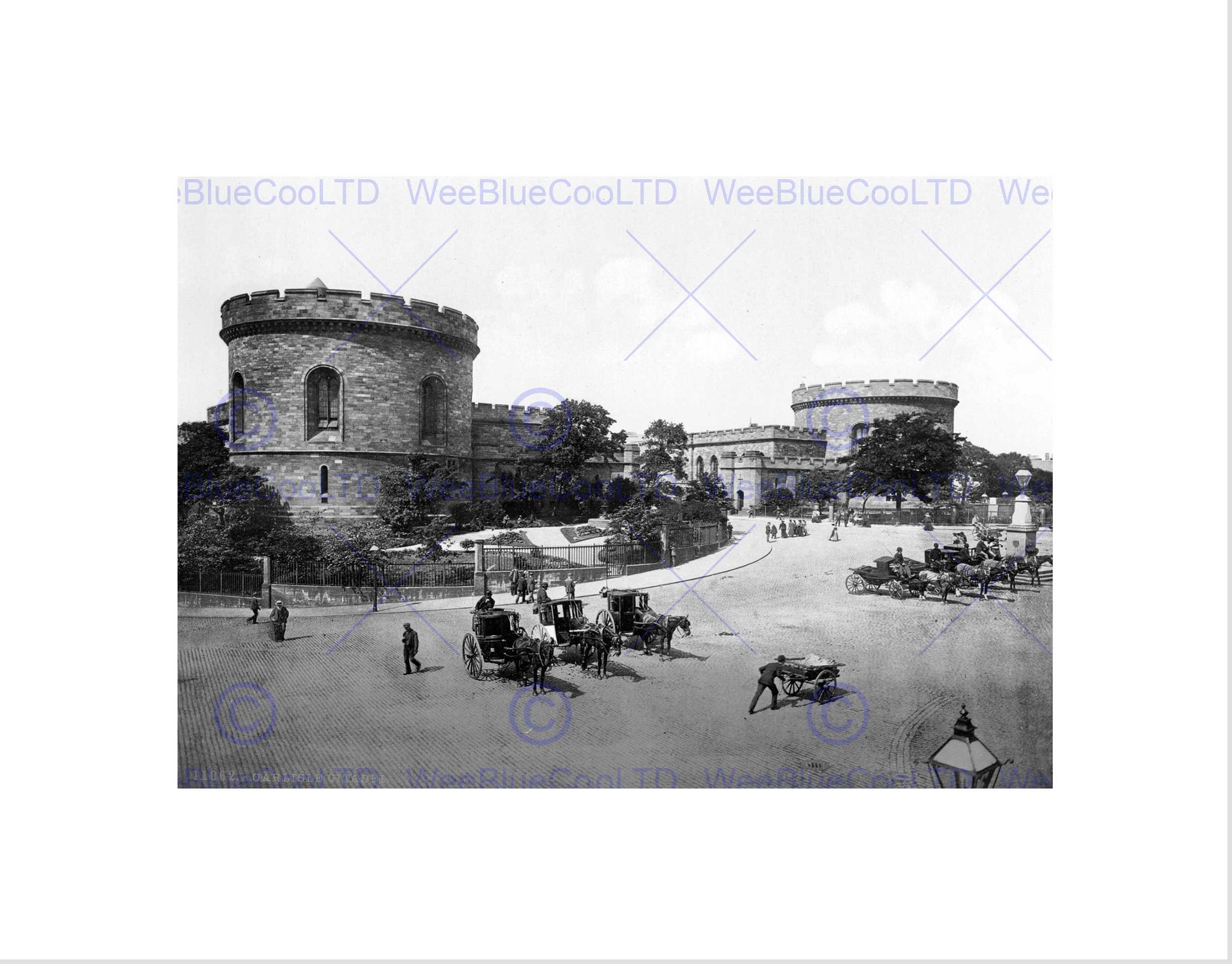 Wee Blue Coo Carlisle Citadel England Vintage History Old BW Wall Art Print
