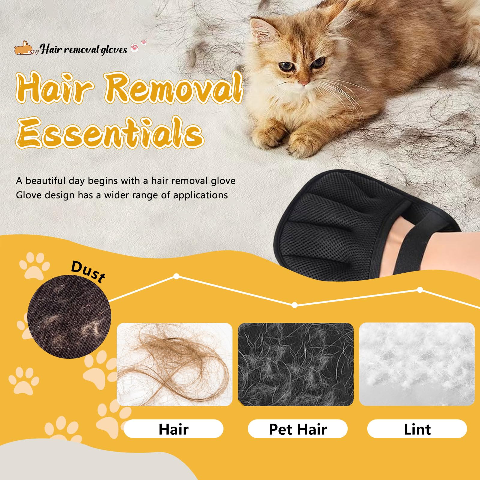 Dreaku Tierhaarentferner Handschuh, Fell Magnet Han Produktbild-Vorschau 9