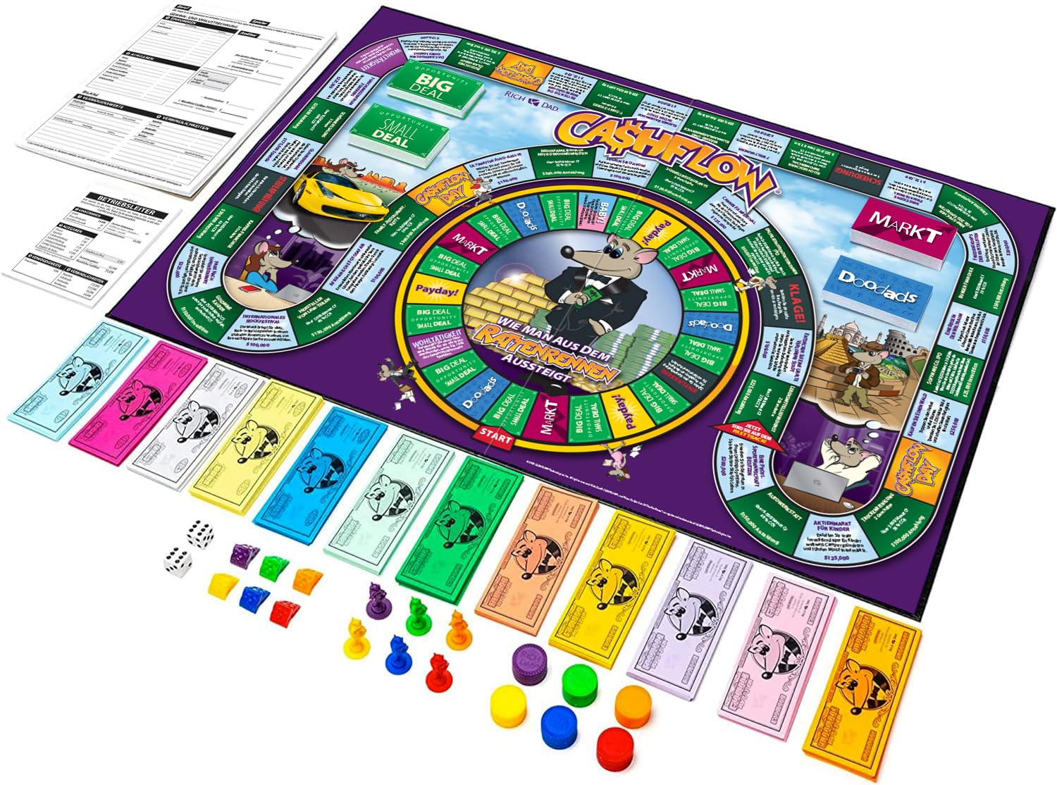 Rich Dad CASHFLOW – EIN Lernspiel von Robert Kiyosaki zur finanziellen Allgemeinbildung der Familie, zu Unternehmensentwicklung, Investitionen und Geldmanagement, auf Deutsch