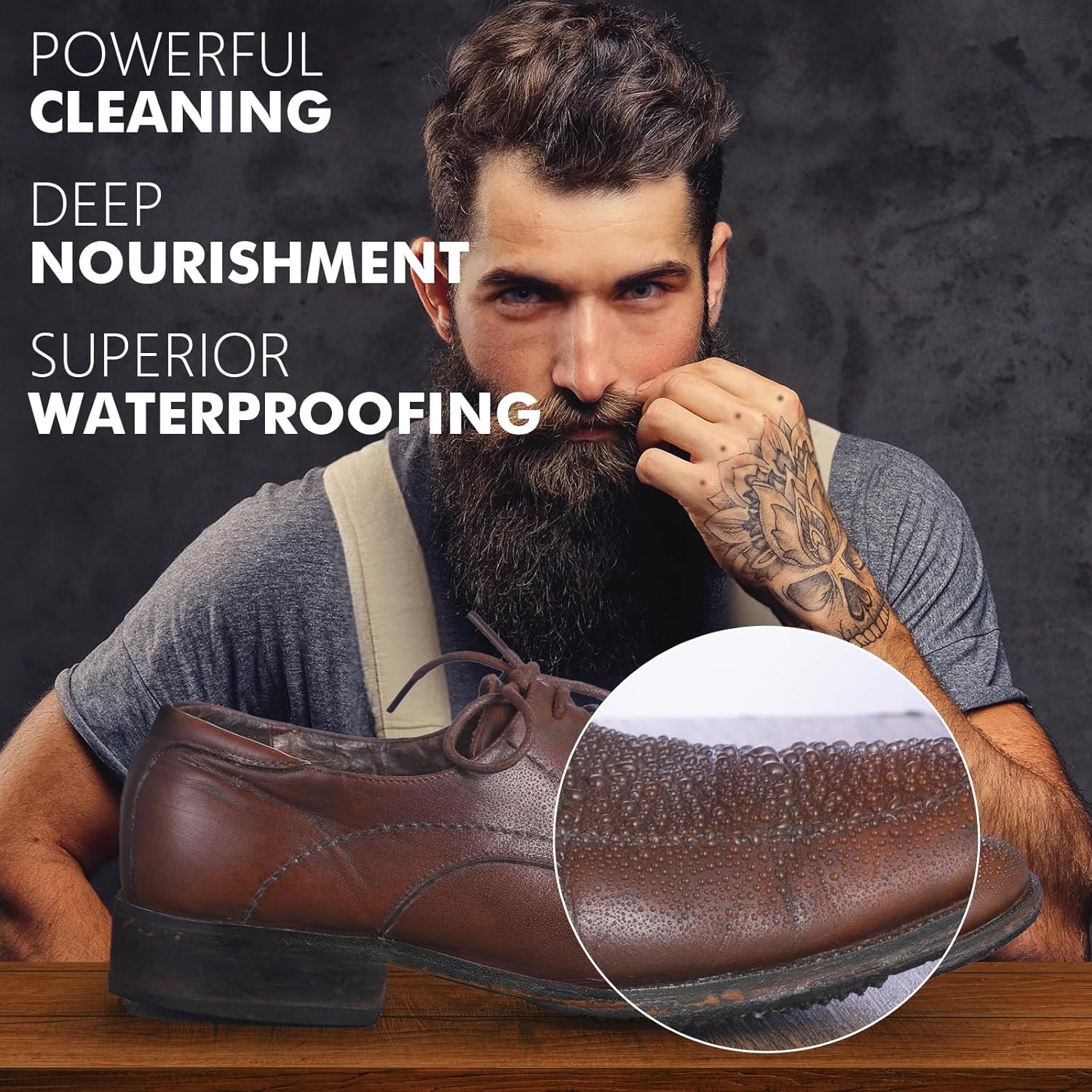 CUTEUP Leather Boot Care Kit – Mink Oil, Saddle Soap, Waterproofing Wax, Shoe Brush, Leather Cleaner and Conditioner Kit