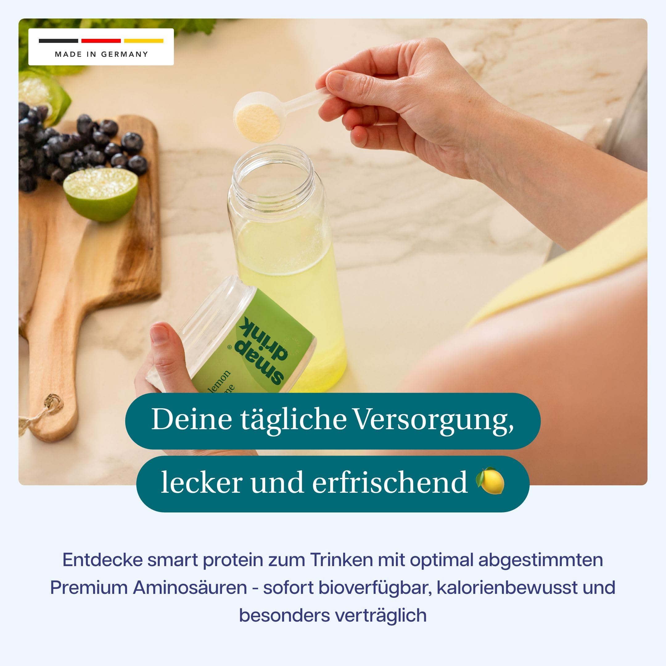 everydays smap® Aminosäuren Set - 180 Tabletten und drink lemon 300 g - 8 essenzielle Aminosäuren - vegan - zuckerfrei
