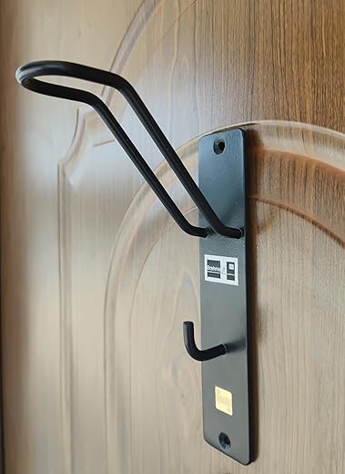 Brahmaji Brand Premium Helmet Holder Biker Jacket Hanger | Keys Laptop Bag Gloves Hanger | Wall mountable Multipurpose | Unique Helmet Inner Material Safe Carbon Steel 2025 Model