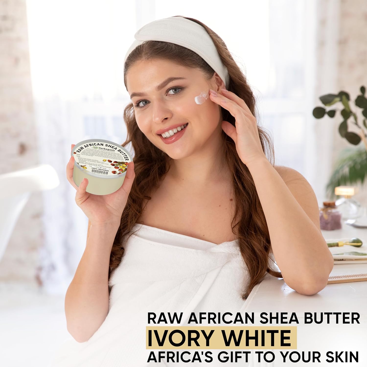 HERBOGANIC Pure African Shea Butter Raw Organic, White Ivory 100% Natural Unrefined | For Body & Hair Scalp Non GMO - 16 oz - Image 9