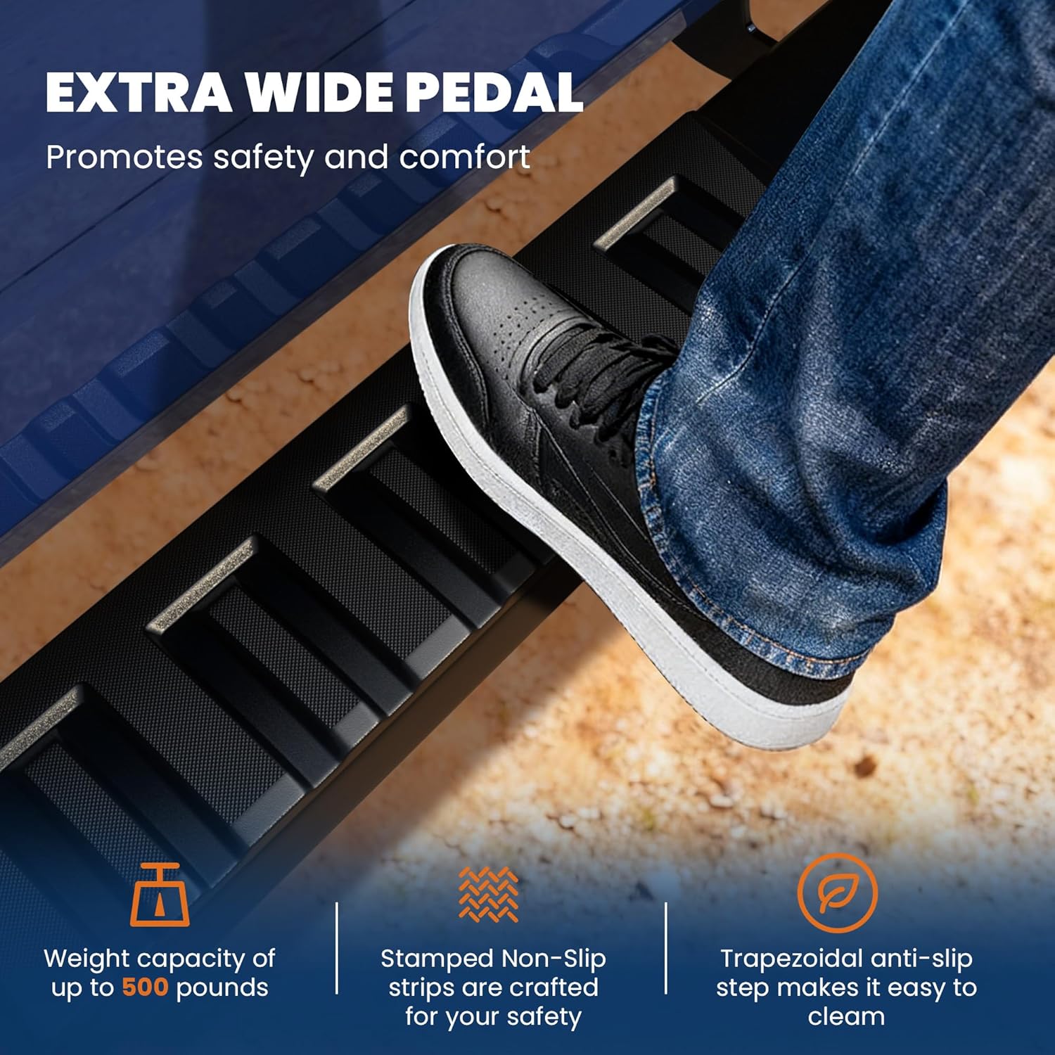 6 inches Black Running Boards Compatible for 2007-2018 Silverado/GMC Sierra 1500, Compatible for 2007-2019 Silverado/GMC Sierra 2500HD 3500HD Crew Cab (Gas Engine ONLY) Side Steps Nerf Bars