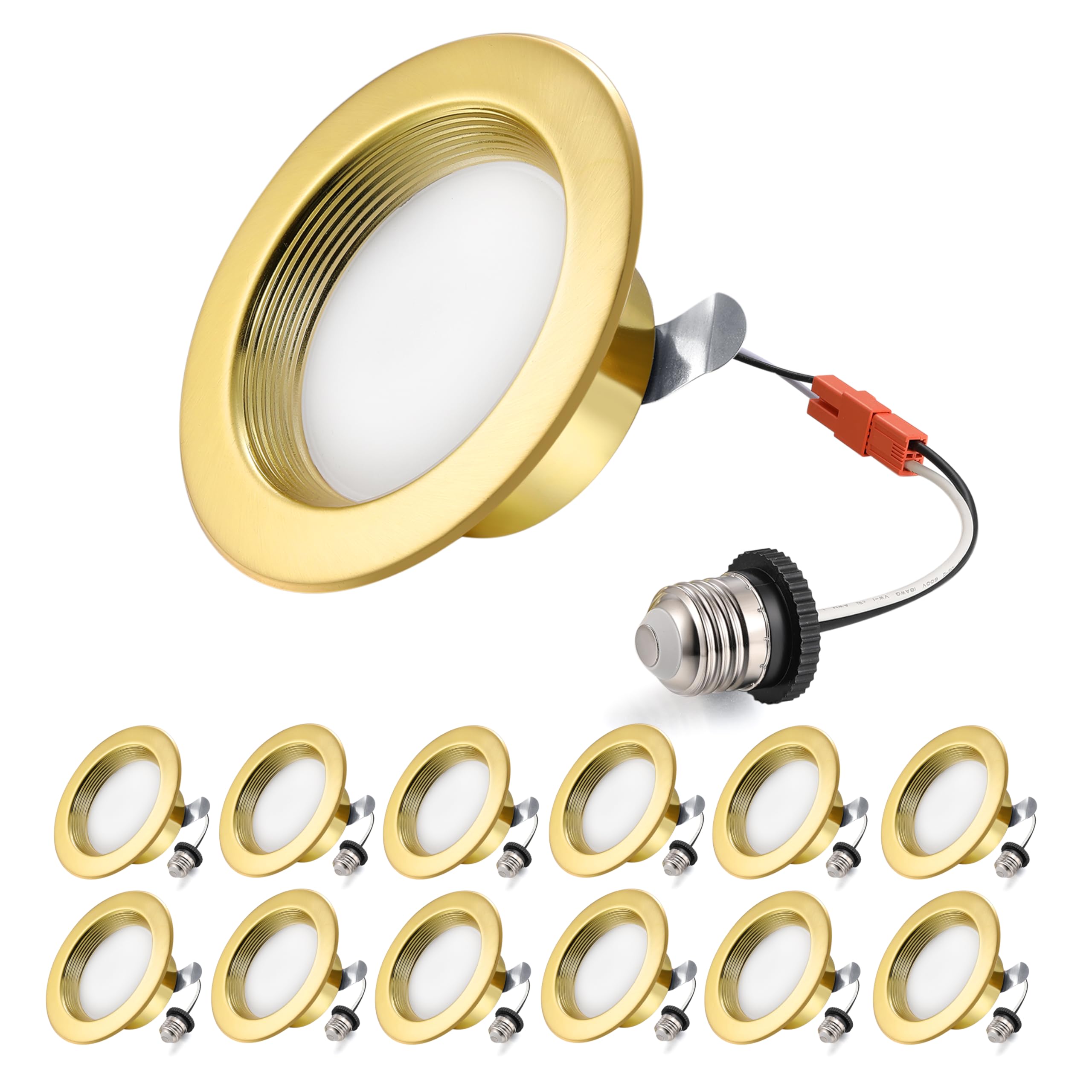 Photo 1 of Wembanma 4-Inch LED Recessed Lighting Kit (12-Pack, Gold)