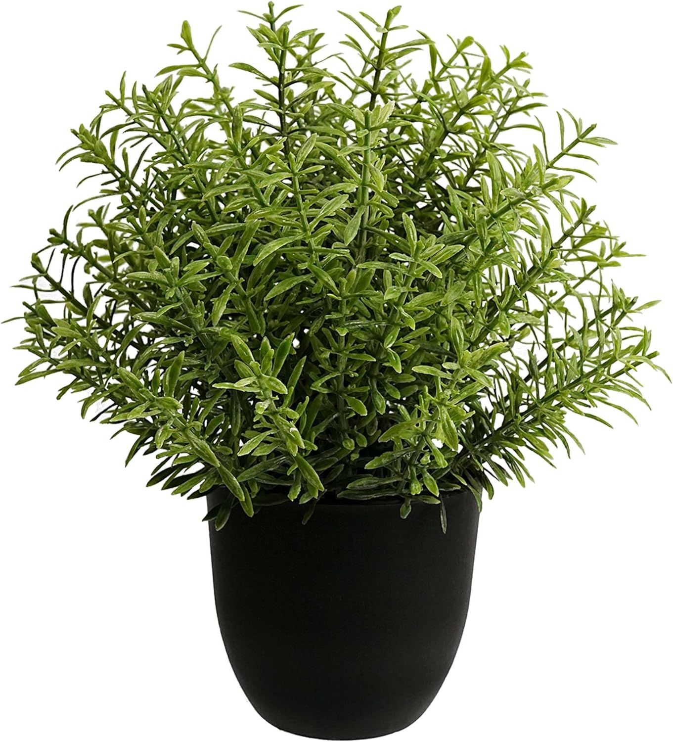 Small Fake Plants Rosemary Potted, 10 Inch Artificial Plant for Desk Decor, Realistic Potted Greenery for Office Desk, Shelf, Bathroom, Indoor Home Decoration