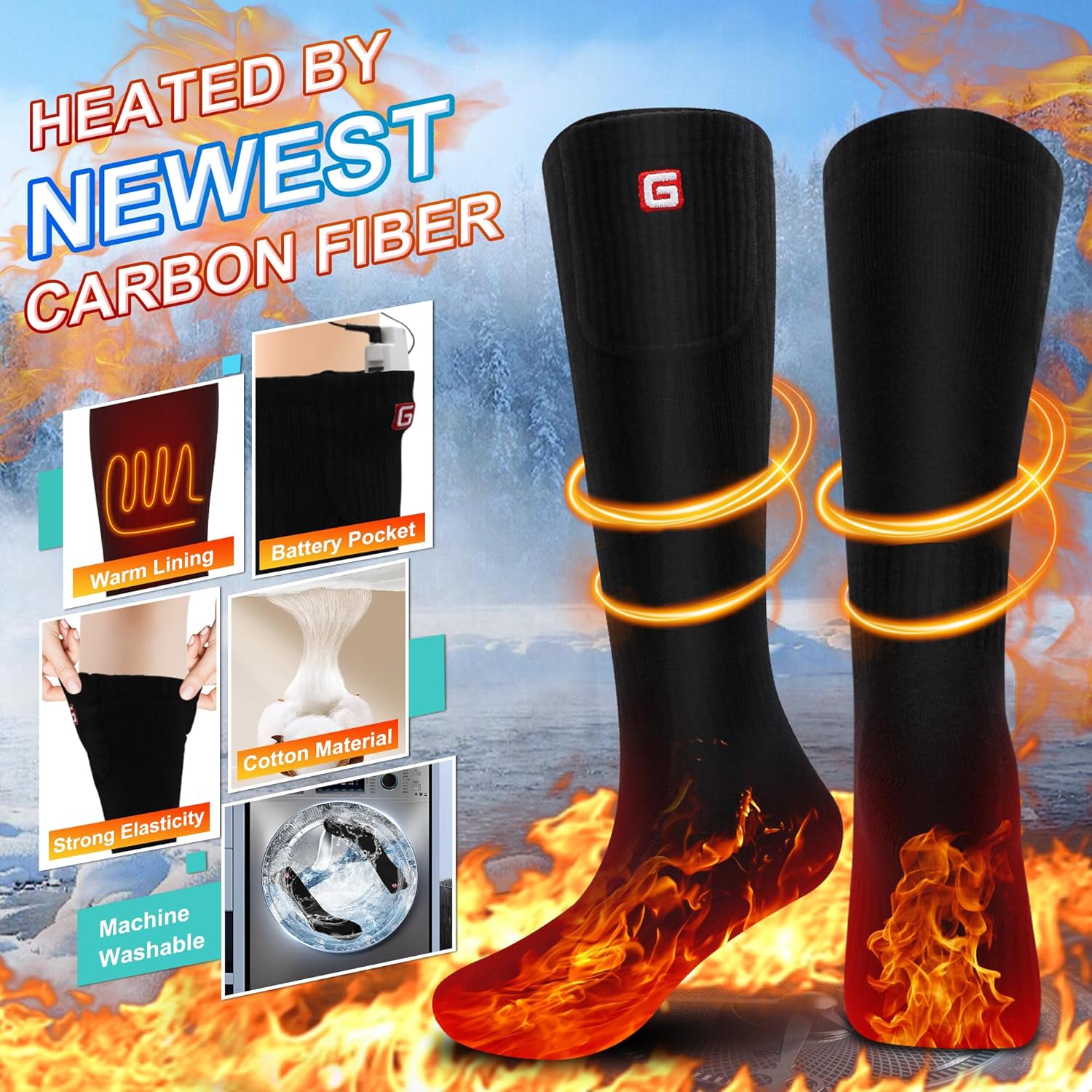 Svpro Battery Heated Rechargeable Socks,Gloves and Hat