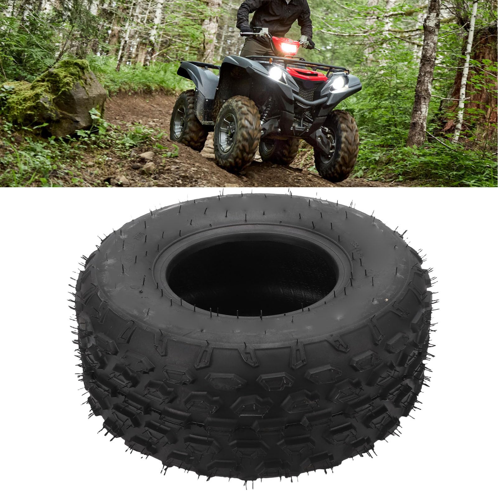 Pneumatico ATV UTV 19x7-8, Pneumatico per Vuoto Antiscivolo a Prova di Foratura a 4 Strati per Carichi Pesanti con Trazione della Spalla Migliorata per ATV Quad Off Road Go Kar