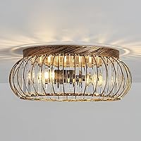 Vista 12 de YYJLX - Lámpara de techo moderna de montaje semiempotrada E26, mini lámpara de techo de araña de cristal cromada, lámpara de techo pequeña