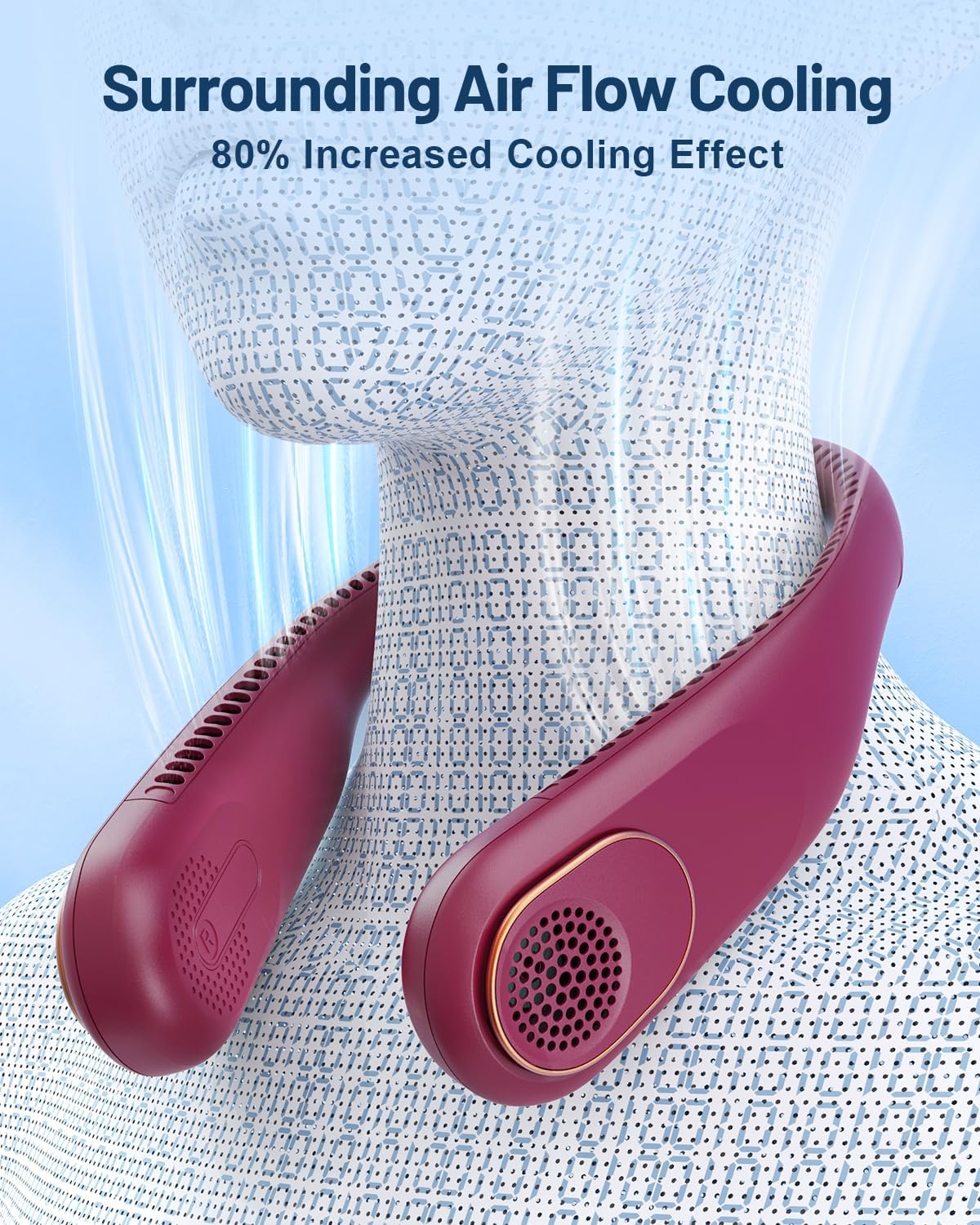 Diagram showing 360 degree surrounding airflow cooling