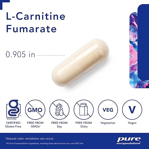 Miniatura 3 de Pure Encapsulations - L-carnitina Fumarate - Suplemento hipoalergénico para mejorar el metabolismo muscular y grasas - 120 cápsulas